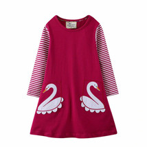 NEW Swan Long Sleeve Girls Pocket Dress 2T 3T 4T - £8.25 GBP