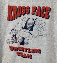 Vintage Wrestling Team T Shirt Double Sided Graphic Tee Gray Crew Men’s ... - £19.97 GBP