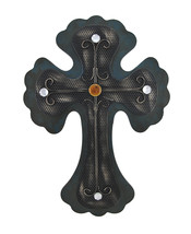 Zeckos 24 Inch Layered Metal Wall Cross With Jewel Accents - £22.07 GBP