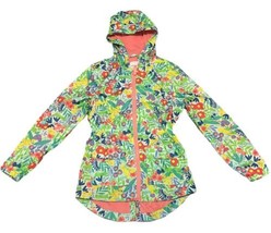 Cat &amp; Jack Girls Floral Rain Jacket Size Medium Lined EXCELLENT CONDITION  - $12.38