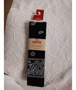 LEVI&#39;S BLACK WHITE NAVY PAISLEY PRINT WESTERN BANDANA HANDKERCHIEFS 3 PA... - $8.41