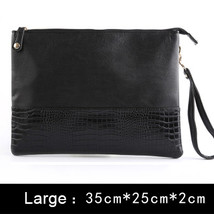 Fashion Male Envelope Bag Vintage Alligator Leather Business Male Clutch Shoulde - £24.53 GBP