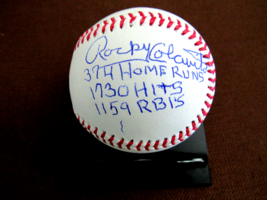 Rocky Colavito 374 Home Runs 1730 Hits Indians Yankees Signed Auto Baseball Jsa - £266.76 GBP