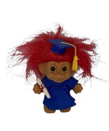 Graduation Troll Vintage Russ 4&quot; Blue Robe &amp; Red Hair - $244.30 MXN