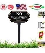 Weather-Resistant No Soliciting Sign with Adjustable Aluminum Stake - 37... - $31.87 CAD