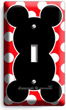 Mickey Mouse Ears Polka Dots Single Light Switch Wall Plate Cover Baby Nursery - £7.90 GBP