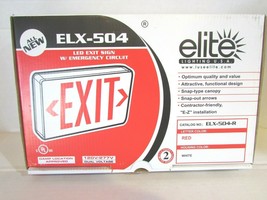 LOT OF 2 each Elite Lighting ELX-504-R-W Emergency Exit Sign for Damp Location - £22.41 GBP