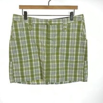 NWT Womens Size 10 Horny Toad Green Organic Cotton Sidekick Plaid Mini Skirt - £19.50 GBP