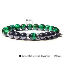 Natural tiger eye Stone Hematite Magnetic beads Bracelet men Gray Stone beaded B - £9.89 GBP