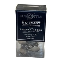 Hotel Style Silver No Rust Zinc EasyGlide Decorative Shower Hooks (Set of 12) - £13.13 GBP