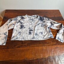 ONeill Womens Blue White Tie Dye Cropped Long Sleeve T-Shirt Size L Rela... - $10.94