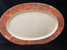 Villeroy &amp; Boch Siena Platter Salmon Marble Porcelain Oval 14&quot; x 10&quot; - £40.66 GBP