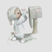 Precious Moments Porcelain Figurine I&#39;m Sending You A White Christmas E2829 1984 - £14.76 GBP