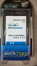 NEW DIGITAL ENERGY LI-ION BATTERY+CHARGER FOR LG OPTIMUS C,M,S,T,U,V #23... - £4.19 GBP