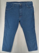 Vintage Rustler Size 44&quot;W X 30&quot;L Men&#39;s Blue Distressed Denim Jeans High-Rise - £9.86 GBP