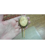 (CHL7-5) Classic lady hair up PEACH CAMEO brass hairpin stick pin stick - £28.06 GBP