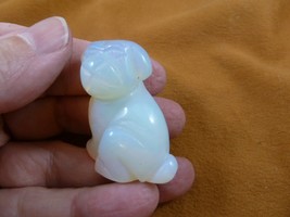 (Y-DOG-SH-561) SHAR PEI PUG dog SHARPEI White Opalite FIGURINE gemstone ... - $14.01