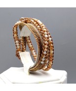 Vintage Victoria Emerson Wrap Bracelet, Designer Gold and Bronze Tone Beads - £39.57 GBP
