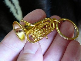 (M-203-C) EUPHONIUM Key chain ring keychain 24k gold plt jewelry horn ri... - £22.82 GBP