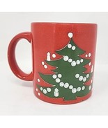 Waechtersbach Germany Coffee Mug Red Christmas Green Tree Chipped - £11.70 GBP