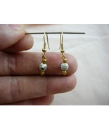 (EE600-2) 6 mm WHITE with PINK flower CLOISONNE dangle EARRINGS Jewelry ... - $189.35 MXN