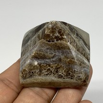 76.1g, 1.5&quot;x1.7&quot;x1.8&quot; Chocolate/Gray Onyx Pyramid Gemstone @Morocco, B18990 - £5.02 GBP
