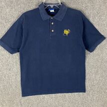 Harry Potter Polo Shirt Men&#39;s Large 100% Cotton Adults Navy Blue Distres... - $292.26 MXN