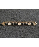 Vintage Ladies Lapel Pin Brooch Black and Clear &quot;Stones&quot; Beads Art Deco - £27.72 GBP