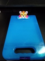 LISA FRANK storage case Hard CLIP BOARD lap board art box Blue Tiger Vin... - $24.99