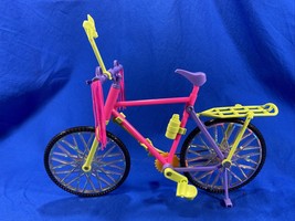 Vintage  1990s Barbie Pink Toy Bicycle with Tassles, fan &amp; Water bottle - $18.69