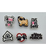 Dog Lovers Shoe Charms Set 6 Crocs Pug Paw Print Bone Heart Puppy Accessory - $180.99 MXN