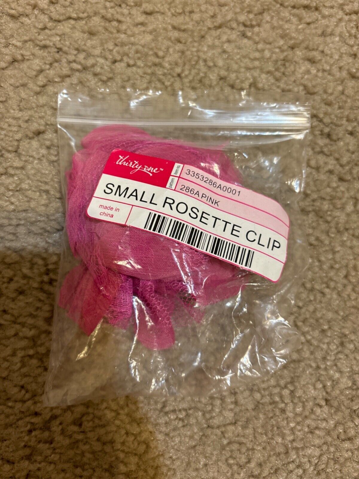 Thirty-One  286A PinkFloral/Flowers Clip Small Rosette NWT - $3.99