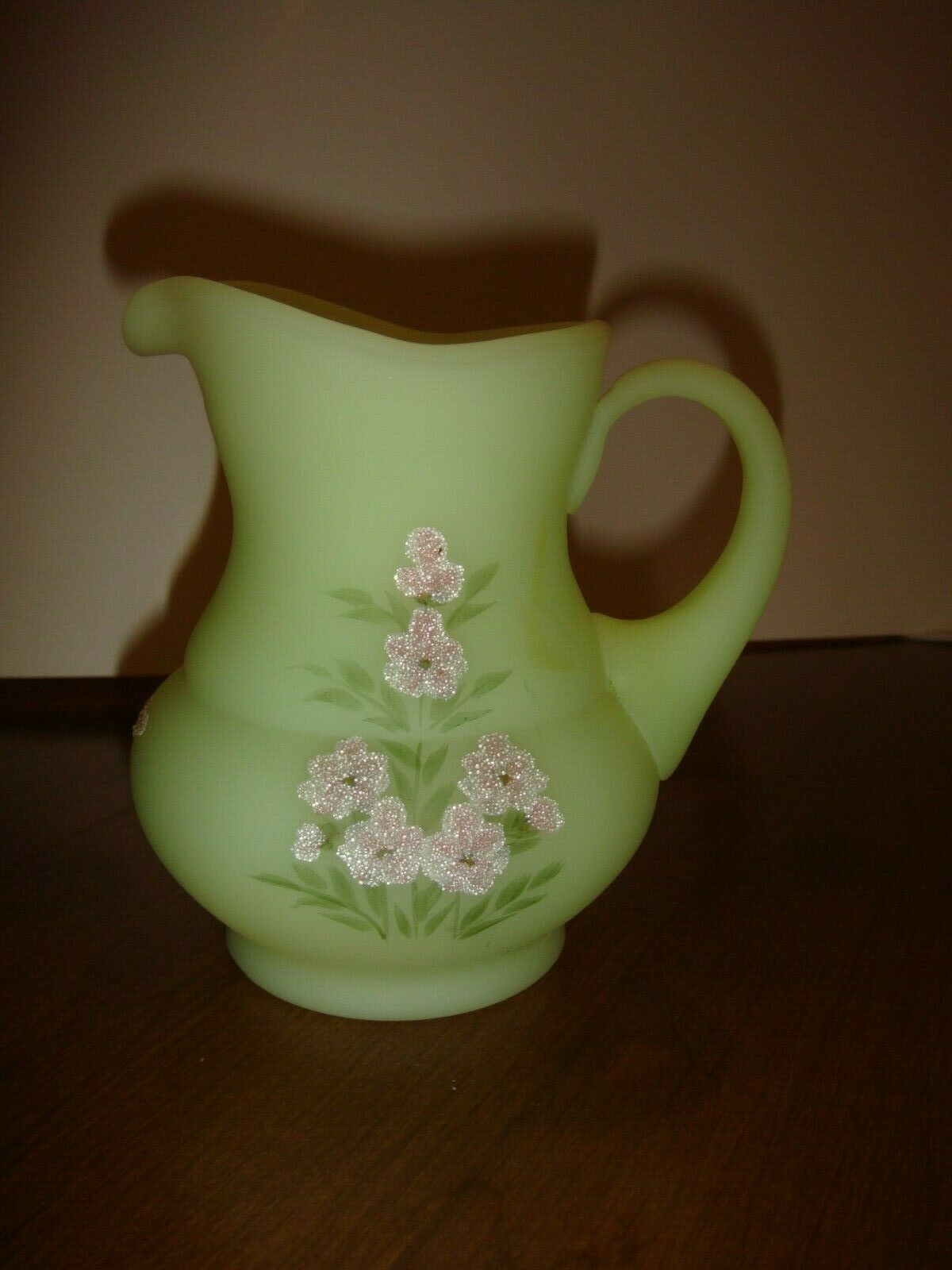 Fenton Hand Painted Pink Blossom Pitcher - $28.99
