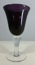 Beachcrest Home Candis 8 Ounce Goblet Handmade Purple and Clear Blown Glass - $19.99