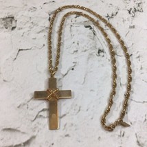 Sarah Coventry Gold Toned Cross Necklace Religious Christianity Catholicism - £11.86 GBP