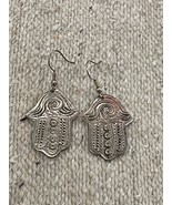 Handmade Hamsa hand earrings- Hamsa Earrings - Hamsa hand evil eye earrings - $800.28 MXN