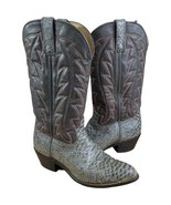 Python Cowboy Boots Mens 8.5 EE Wide Durango Snakeskin Gray Western Line... - $138.60