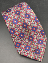 Metropolitan Museum of Art MMA Red &amp; Blue Oriental Tile Rug Silk Tie 3.75” Wide - £14.74 GBP