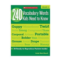 240 Vocabulary Words Kids Need to Know, Grade 4: 24 Ready-to-reproduce Packets T - £11.82 GBP