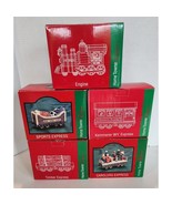 Home Towne Express Train SET of 5 Christmas VTG 1998 Metal Original Boxes - $28.04