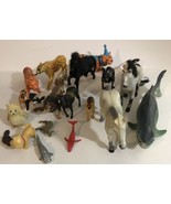 Mixed Animal Lot Of 21 Toys Horses Lions Tigers  T7 - $11.87
