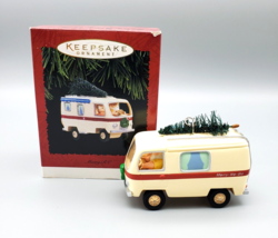 Vintage Hallmark Ornament Merry RV  1995 Motorhome Camper Van Santa &amp; Mrs Claus - £6.39 GBP