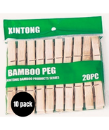 200pcs Xintong Bamboo Clothes Clip Windproof Clip Wood (10 pack) - $38.89