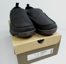 Olukai NA&#39;I WP Mens Nubuck Black Leather Waterproof Slip On Loafers Shoes Sz 8.5 - £44.52 GBP