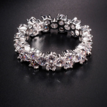 4ct Simulé VVS1 Diamant Mariage Bague Anneau 14k Plaqué or Blanc Éternité - £73.16 GBP
