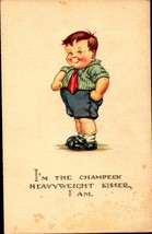 Charles Twelvetrees Postcard Stout Boy-I&#39;m the Champeen Heavyweight Kisser~BK-C - £3.95 GBP