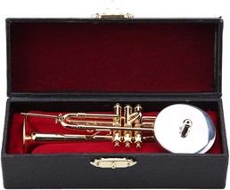 Tissting 5.1×1.6In Miniature Trumpet Model, Gold Plated Mini Saxophone T... - £25.15 GBP