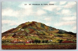 Mount Franklin El Paso Texas TX UNP Unused Linen Postcard K2 - £3.20 GBP