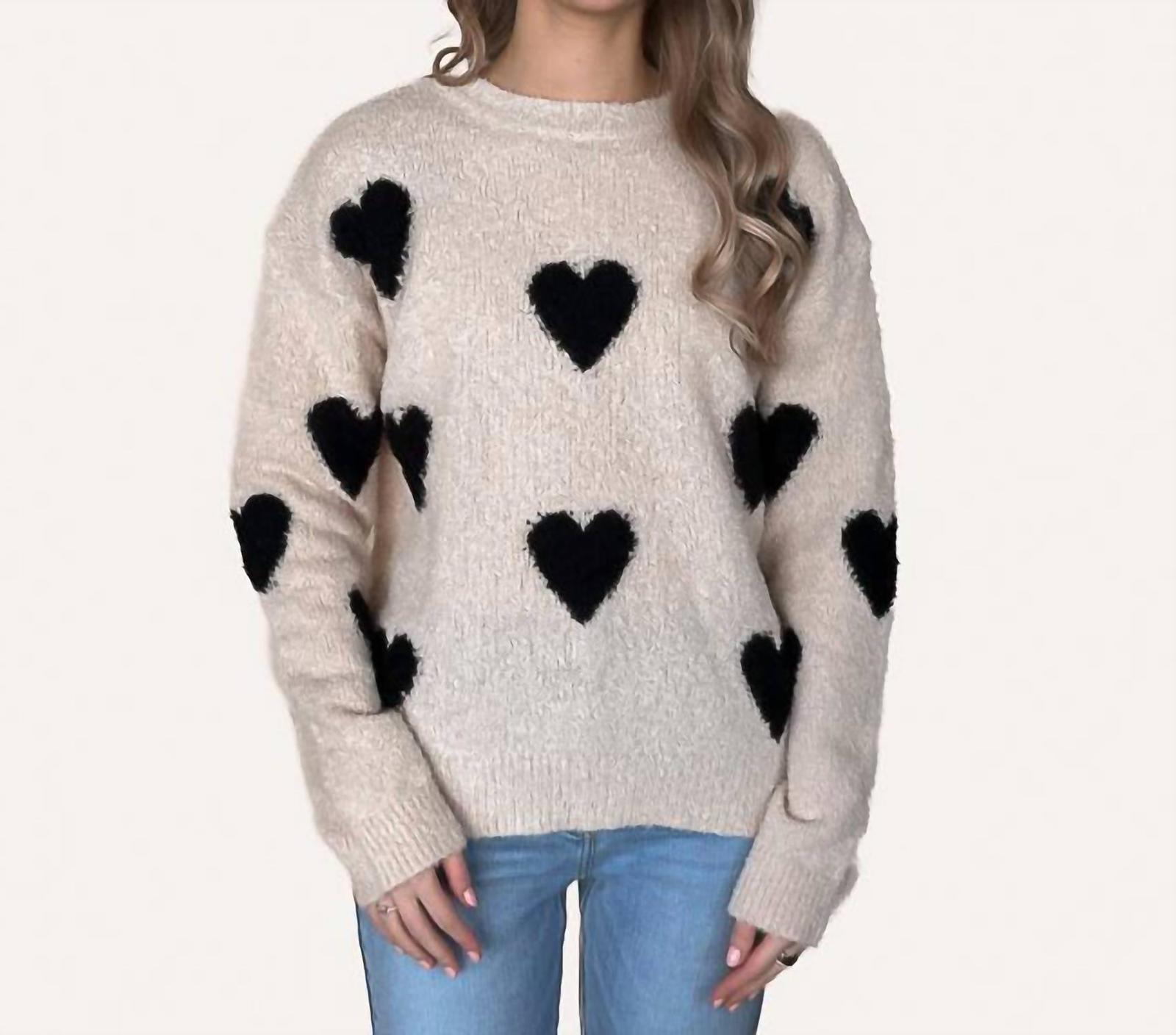 Hem &amp; Thread Hearts Crew Neck Soft Sweater Size S - $47.52