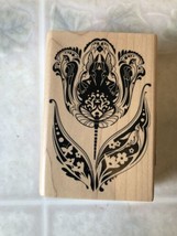 Tulip wood mount rubber stamp Inkadinkado flower spring bird silhouette ... - £11.83 GBP